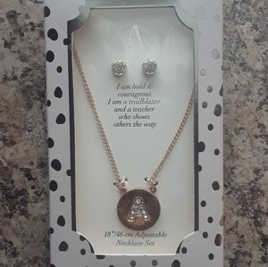 Letter A Adjustable Necklace Set